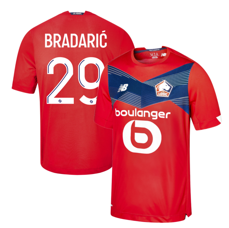 LOSC Lille Home Kit Soccer Jersey BRADARIC #29 2020/21